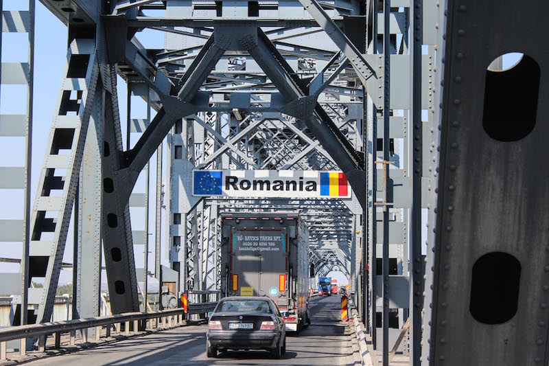 border bridge between Bulgaria and Romania